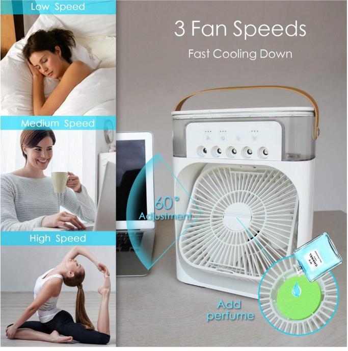 Ventilador de Escritorio con Tanque de Agua y 3 Velocidades