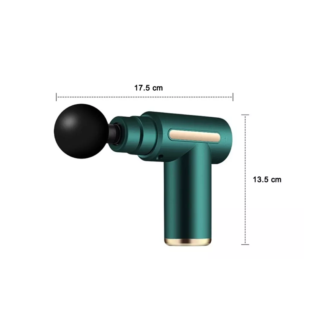 Mini Masajeador de Pistola Recargable con 4 Cabezales